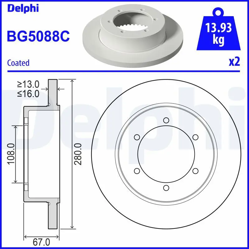 BG5088C Тормозной диск