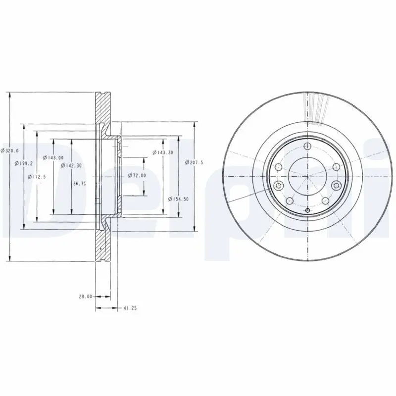 DELPHI BG9104 Тормозной диск
