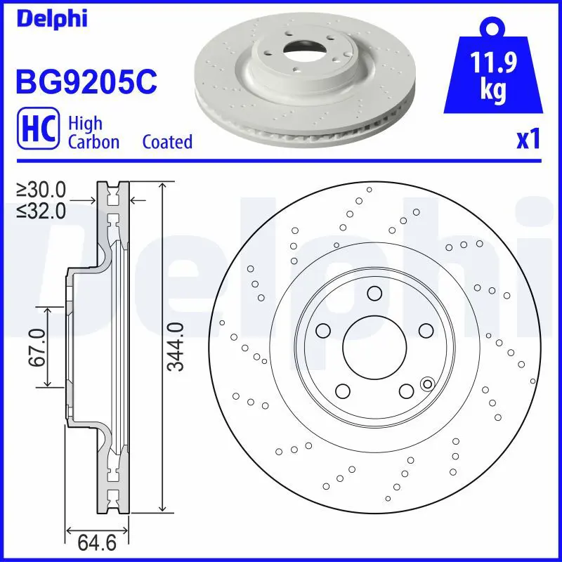 DELPHI BG9205C Тормозной диск