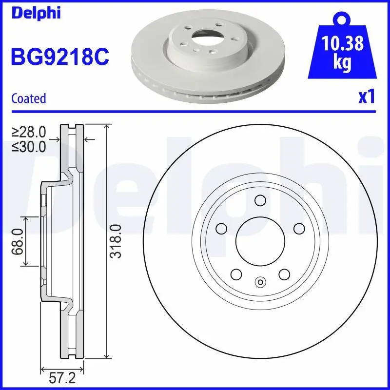 DELPHI BG9218C Тормозной диск