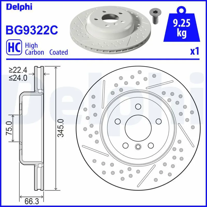 DELPHI BG9322C Тормозной диск