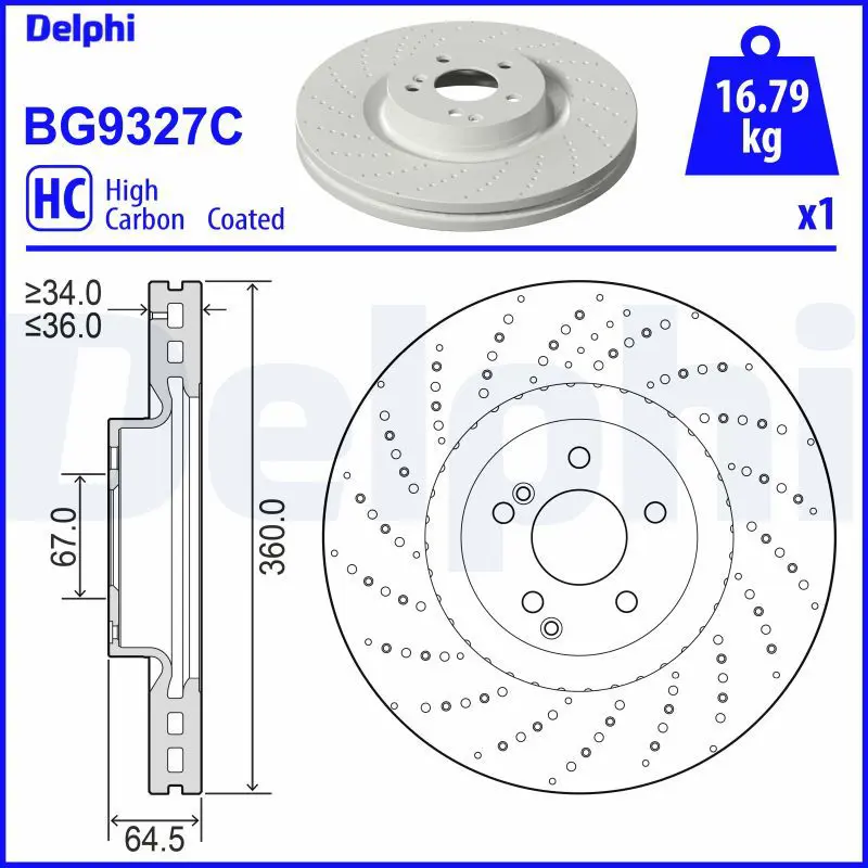 DELPHI BG9327C Тормозной диск