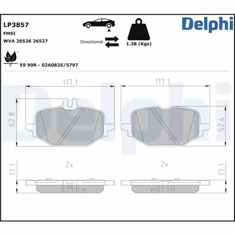 LP3857 Комплект тормозных колодок,