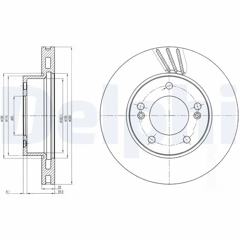 DELPHI BG4207 Тормозной диск