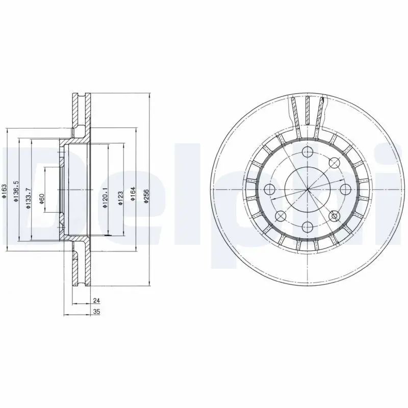 Delphi BG2443 Диск тормозной, передний