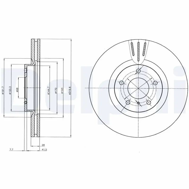 DELPHI BG4107 Тормозной диск