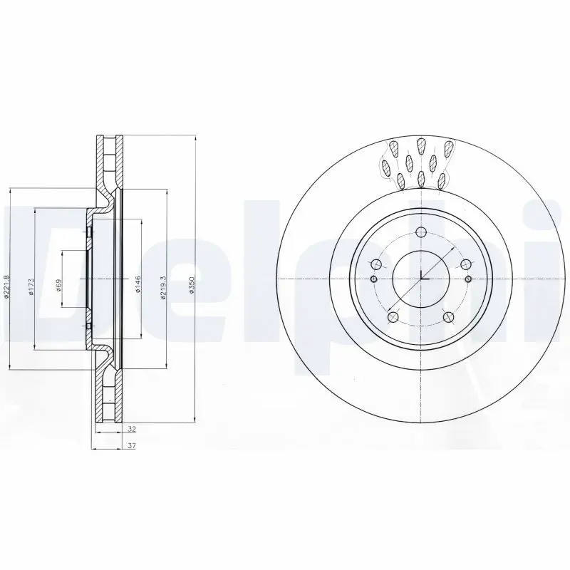 Delphi BG9072C Тормозной диск