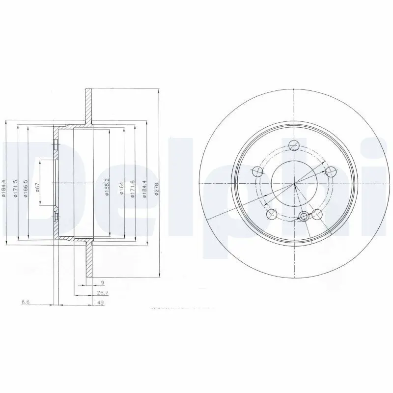 DELPHI BG4152 Диск тормозной
