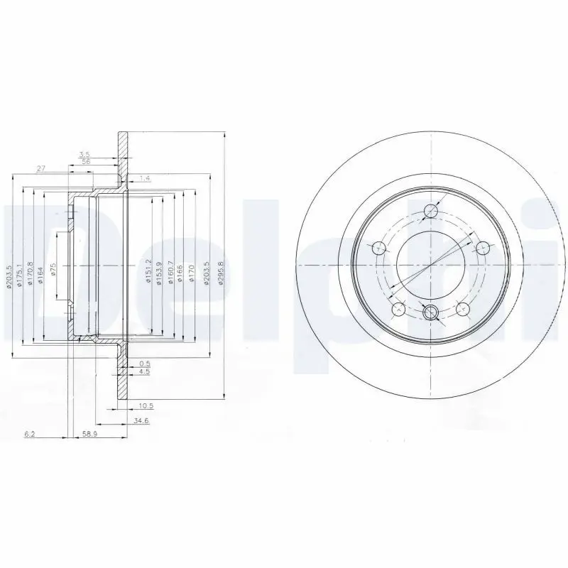 DELPHI BG3960 Диск тормозной задн BMW