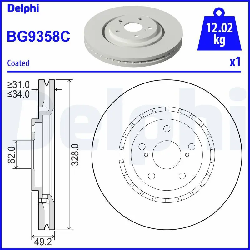 DELPHI BG9358C Тормозной диск