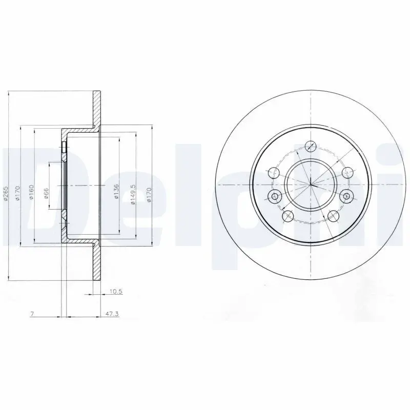 DELPHI BG3552 Тормозной диск