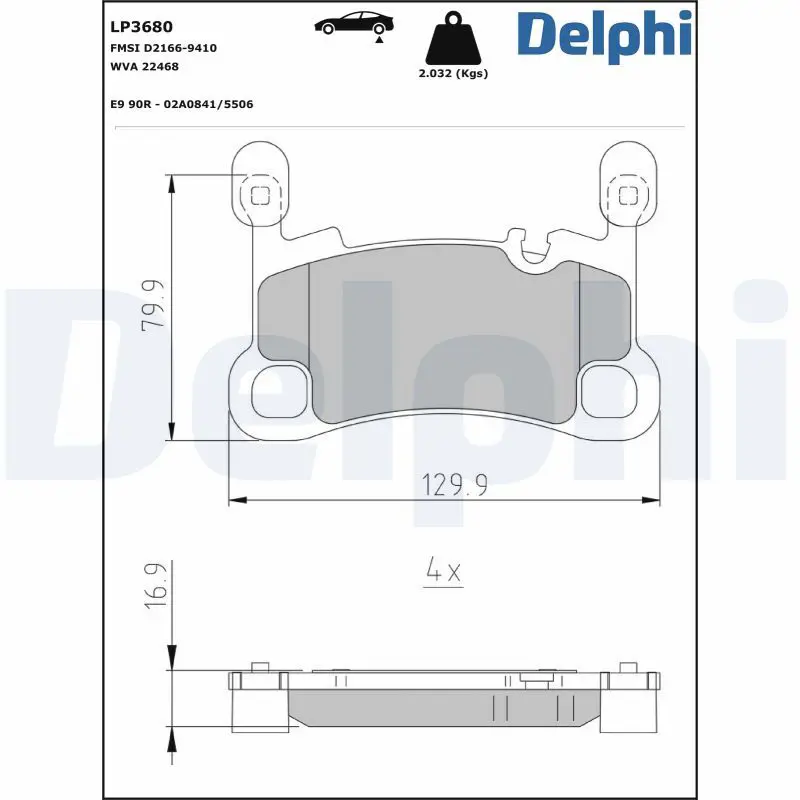 LP3680 Комплект тормозных колодок,