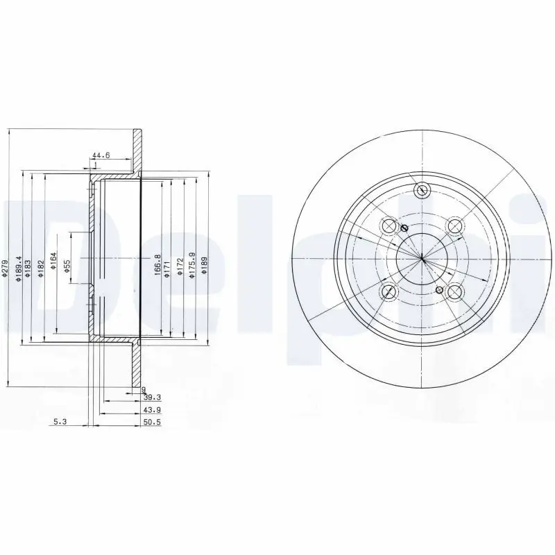 DELPHI BG3974 Тормозной диск