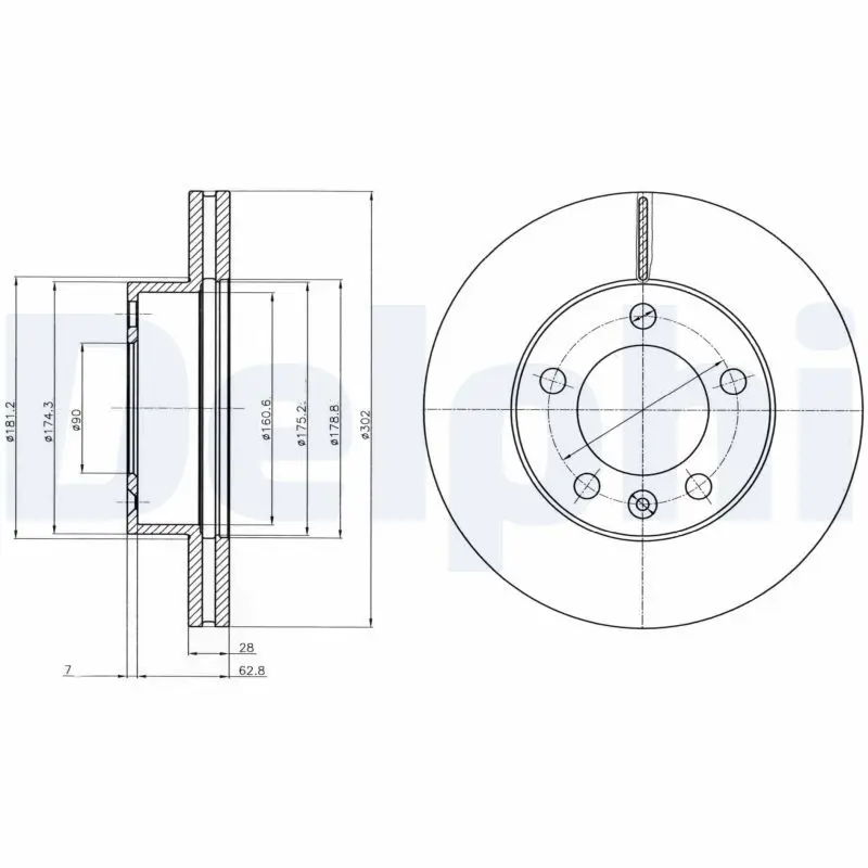 DELPHI BG4328 Тормозной диск