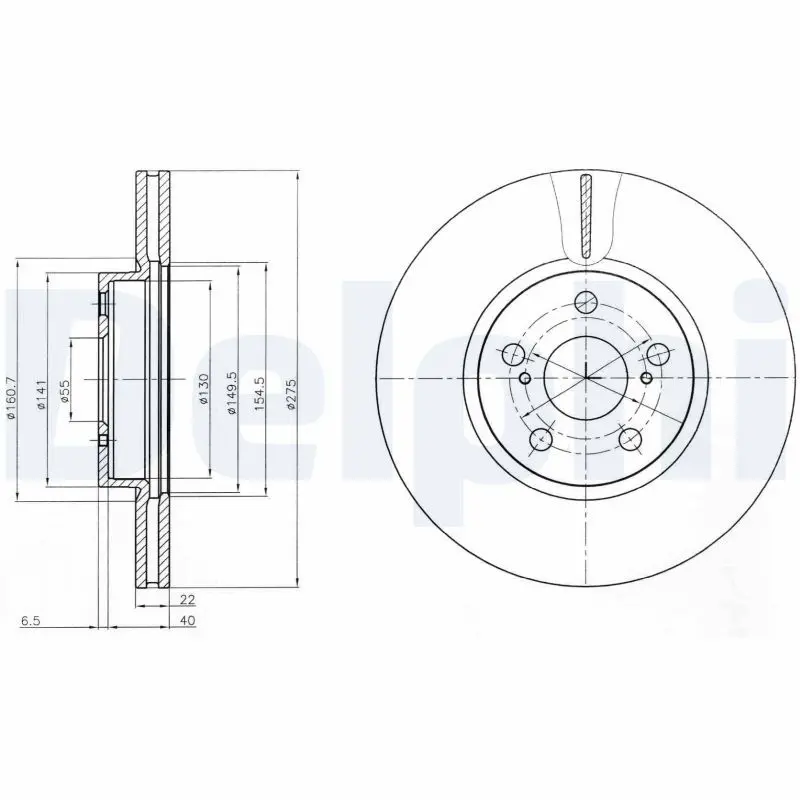 DELPHI BG4277 Тормозной диск
