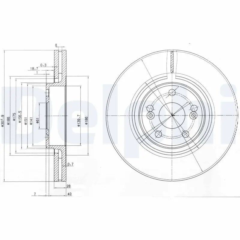 DELPHI BG9016 Тормозной диск