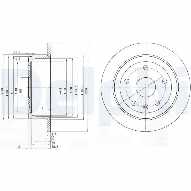 DELPHI BG3554 Тормозной диск