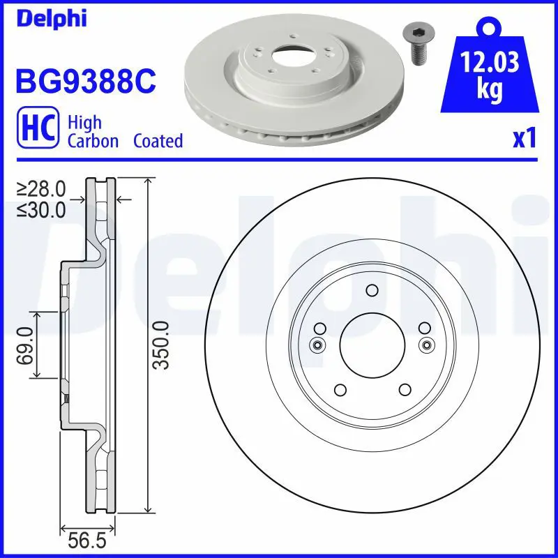 DELPHI BG9388C Тормозной диск