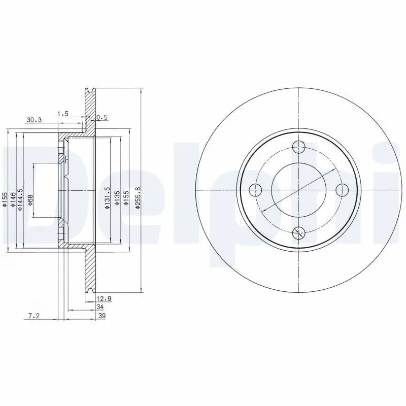 DELPHI BG2215 Диск тормозной (2 шт в уп)