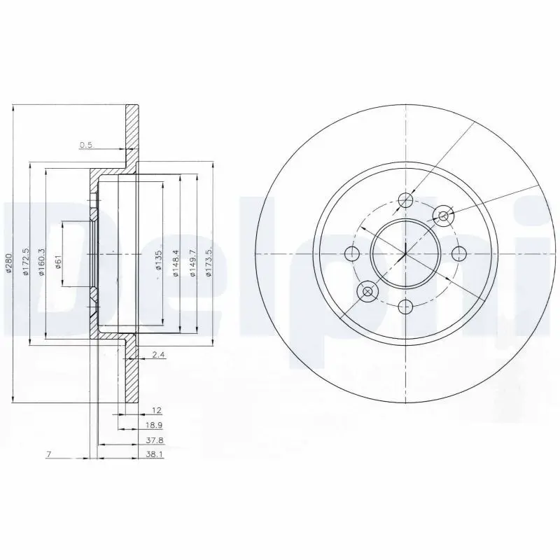 DELPHI BG3992 Тормозной диск