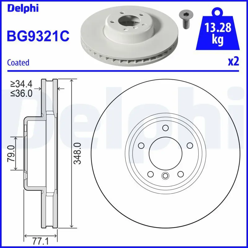 DELPHI BG9321C Тормозной диск