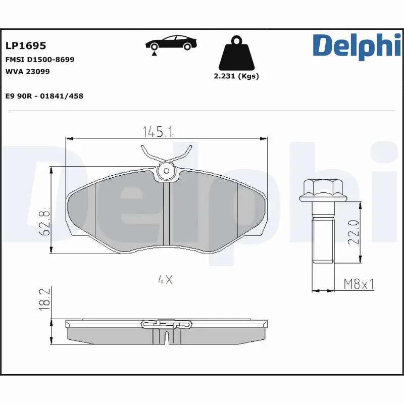 Delphi LP1695 Колодки тормозные дисковые,