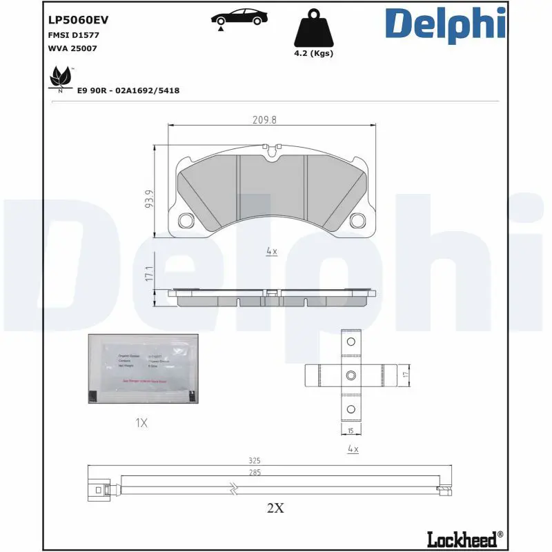 LP5060EV Комплект тормозных колодок,