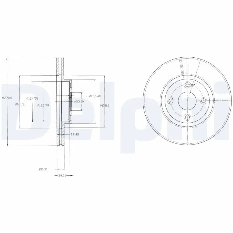 DELPHI BG3966 Тормозной диск