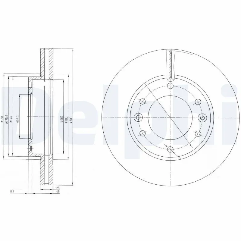 DELPHI BG4137 Тормозной диск