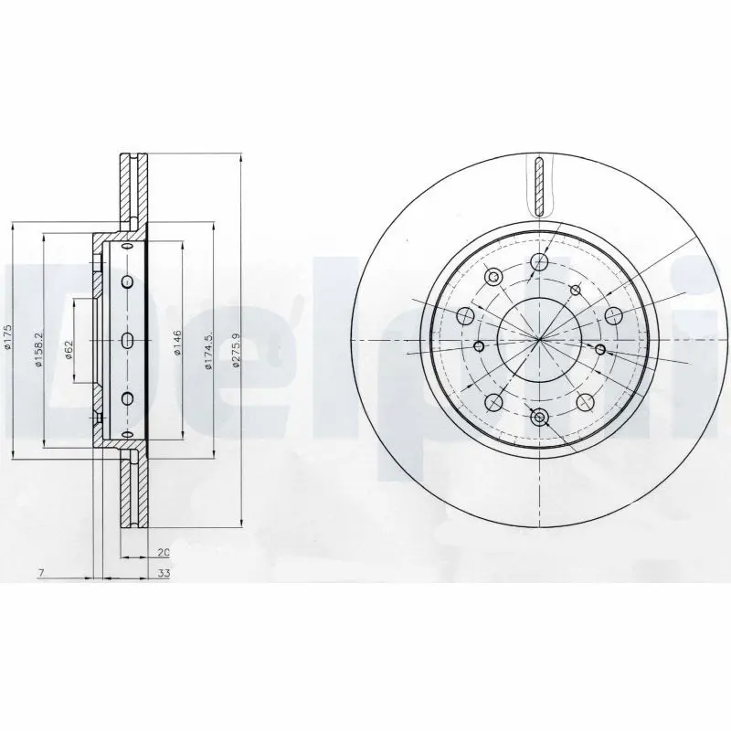 DELPHI BG4208 Тормозной диск
