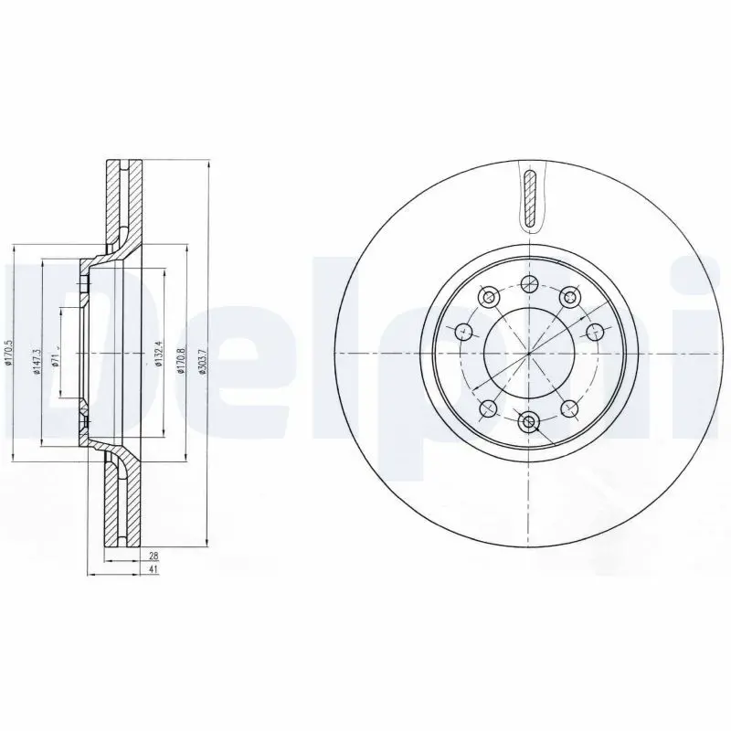 DELPHI BG4083C Диск тормозной
