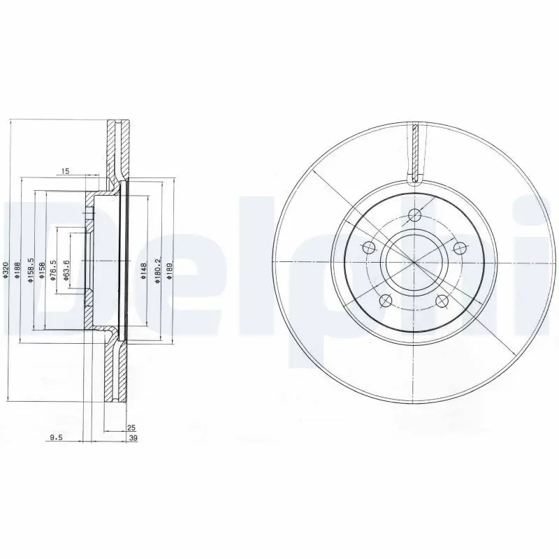Delphi BG4056C Тормозной диск