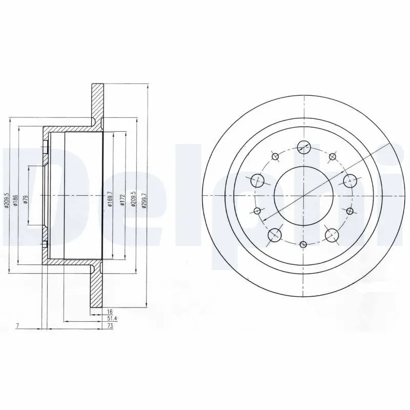 DELPHI BG4062 Диск тормозной задний