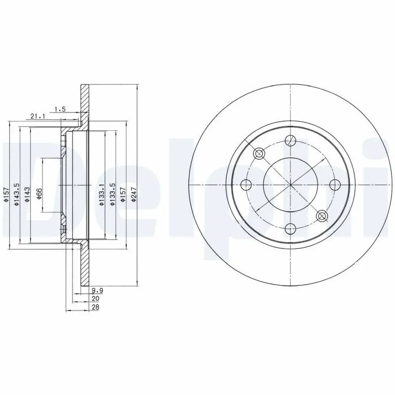 DELPHI BG2213 Тормозной диск