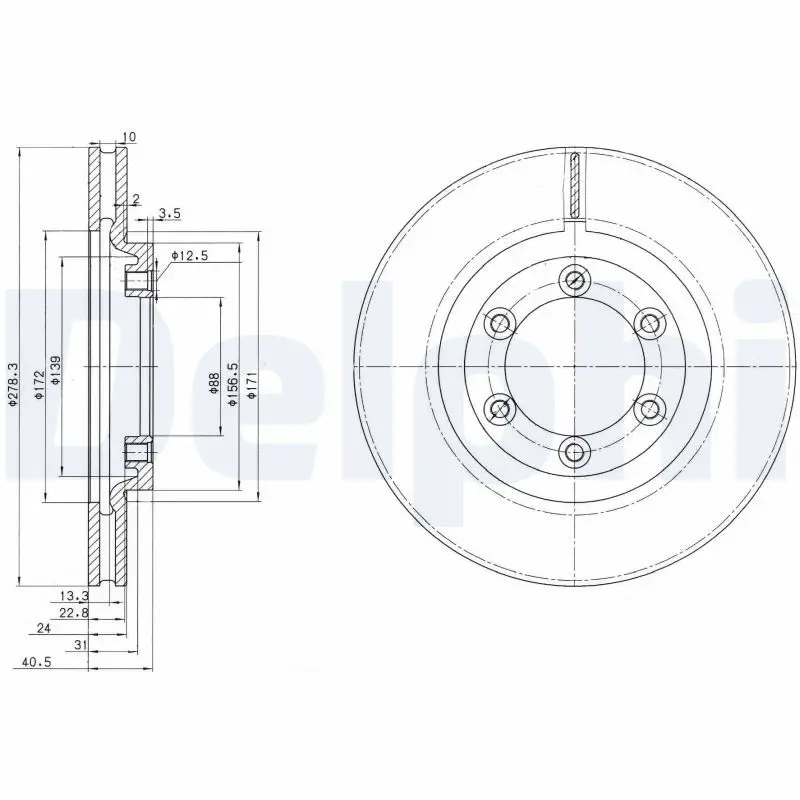 DELPHI BG3523 Тормозной диск