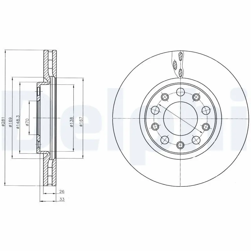 DELPHI BG4314 Тормозной диск