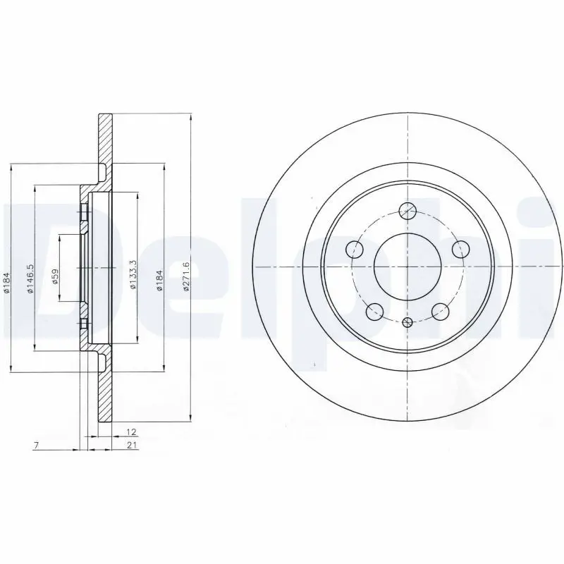 DELPHI BG3741 Тормозной диск