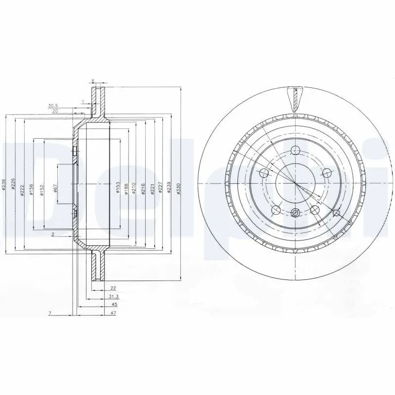 Delphi BG4030 Тормозной диск