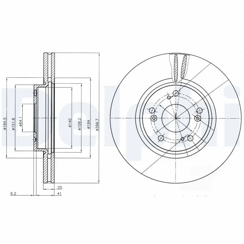 DELPHI BG3978 Тормозной диск
