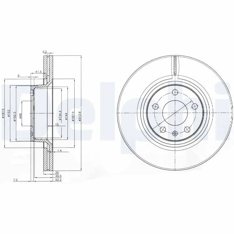 DELPHI BG3942 Тормозной диск