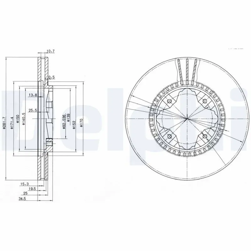 DELPHI BG3063 Тормозной диск