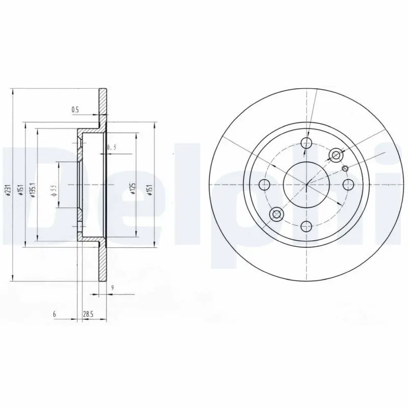 DELPHI BG2803 Тормозной диск