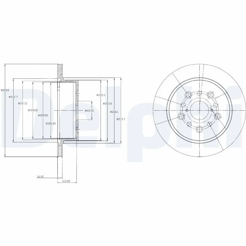 DELPHI BG4216 Тормозной диск