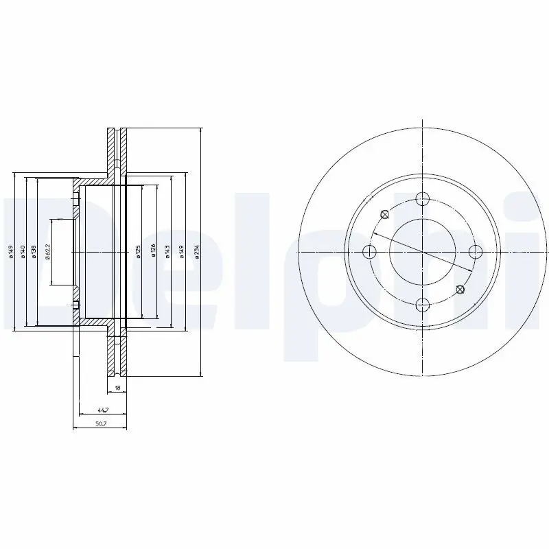 DELPHI BG3946 Тормозной диск
