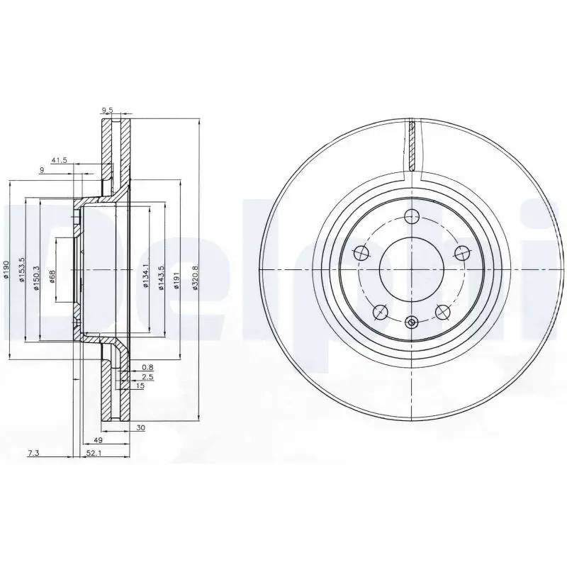 DELPHI BG3939 Тормозной диск