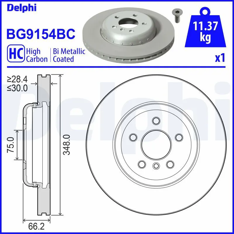 DELPHI BG9154BC Тормозной диск