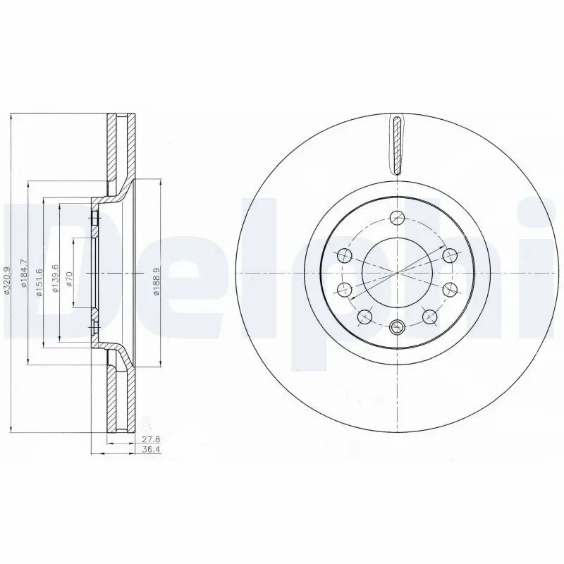 DELPHI BG4185C Тормозной диск