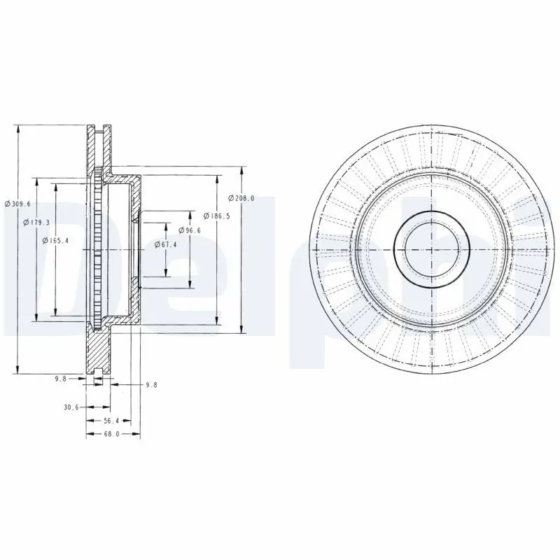 Delphi BG3659 Диск тормозной 2шт в упаковке