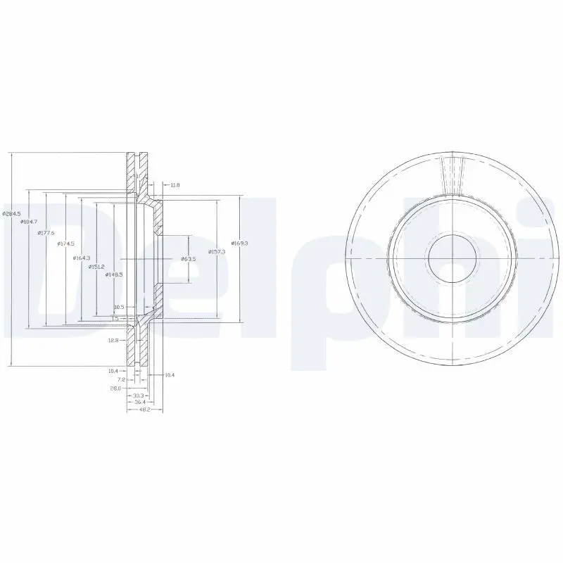 DELPHI BG2419 Торм диск переднвент 280X23 4