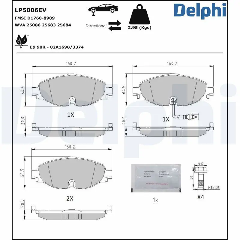 LP5006EV Комплект тормозных колодок,